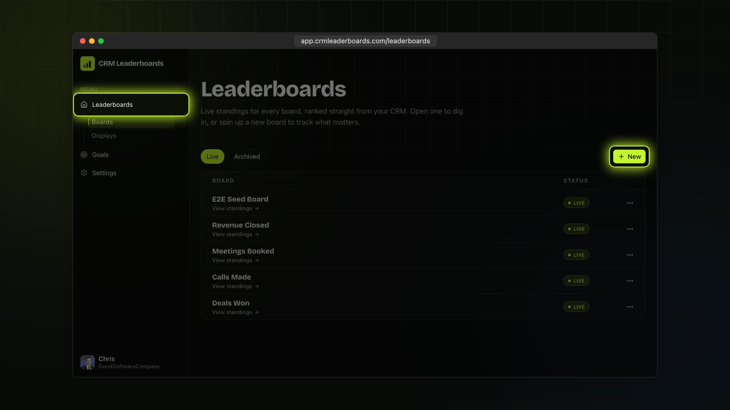 Start a new board